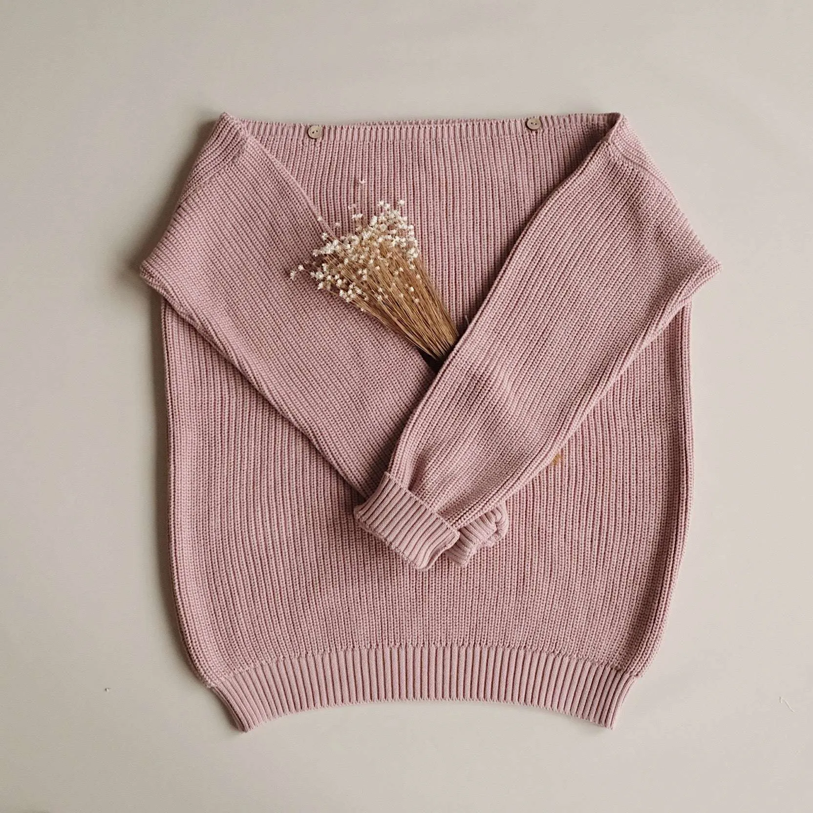 Organic Oversize Knit Pulli - MUM - Dusty Rose