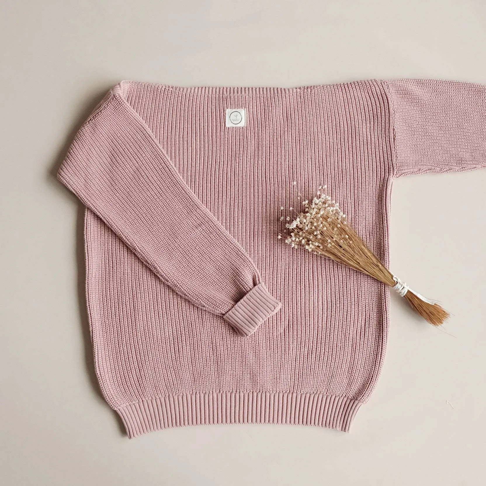 Organic Oversize Knit Pulli - MUM - Dusty Rose