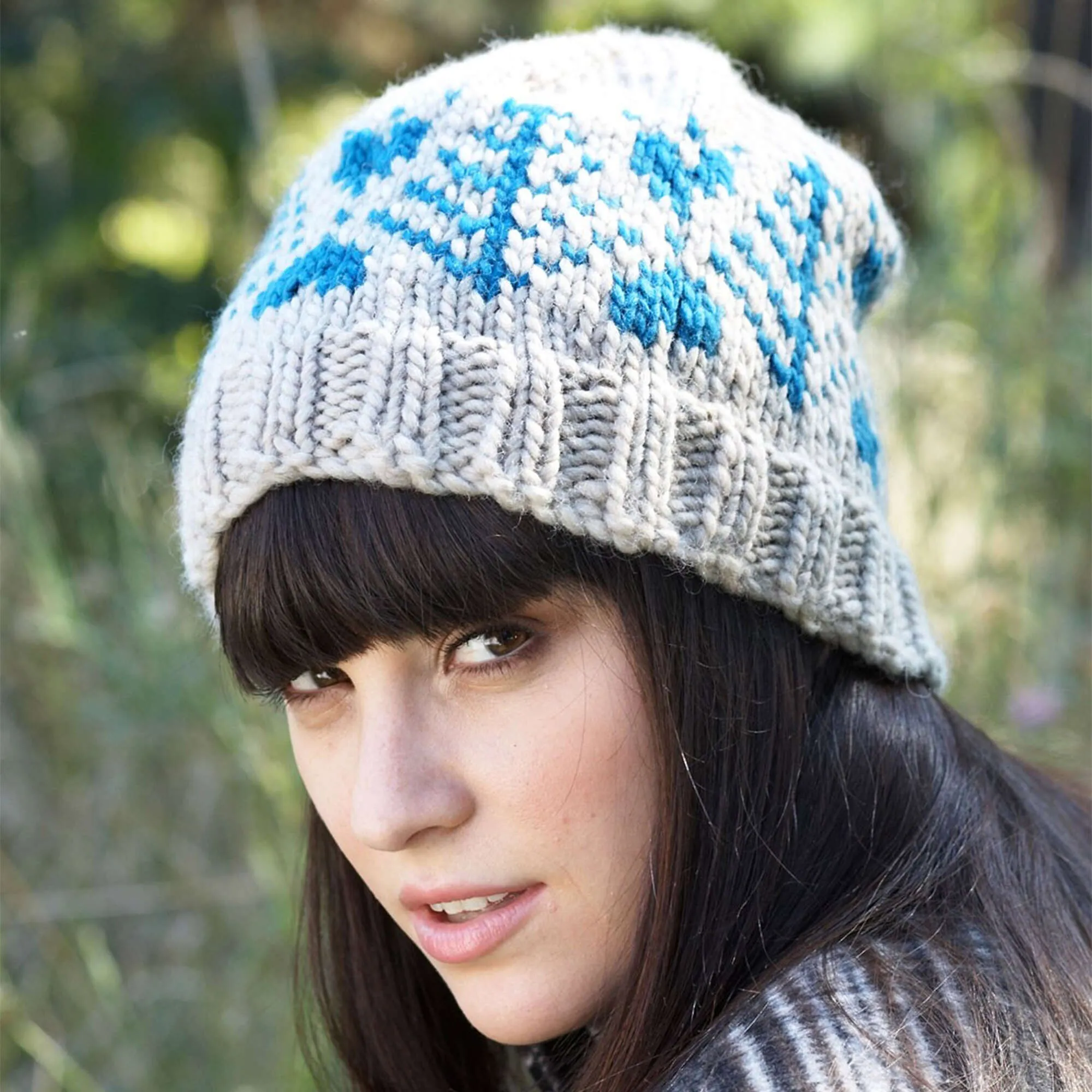 Patons Knit Blue Fir Hat