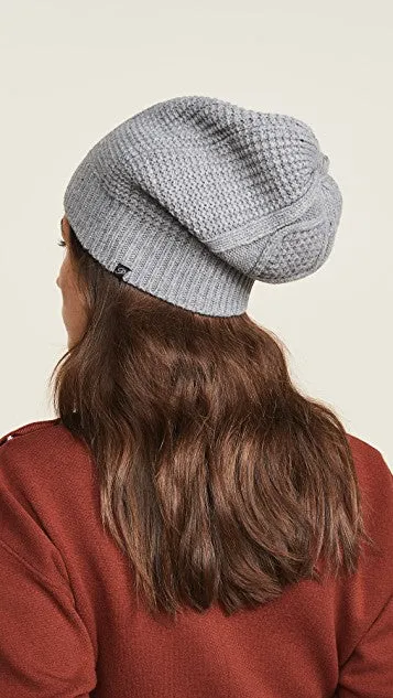 Plush Diamond Knit Beanie Heather Grey