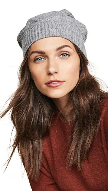 Plush Diamond Knit Beanie Heather Grey