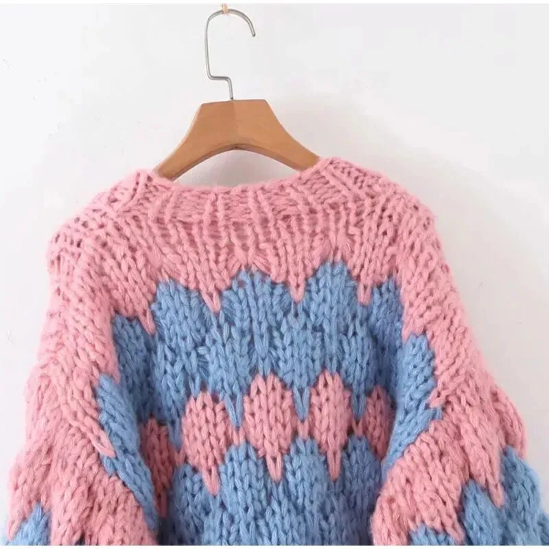 Pre Order:  Oversized Knitted Lantern Sleeve Thick Cardigan