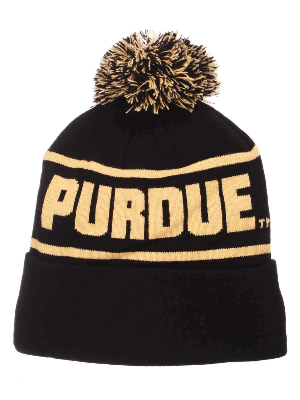 Purdue Boilermakers Zephyr Bandit Knit Cuffed Poof Ball Beanie Cap Hat