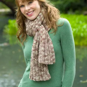 Red Heart Knit Ribbed Scarf