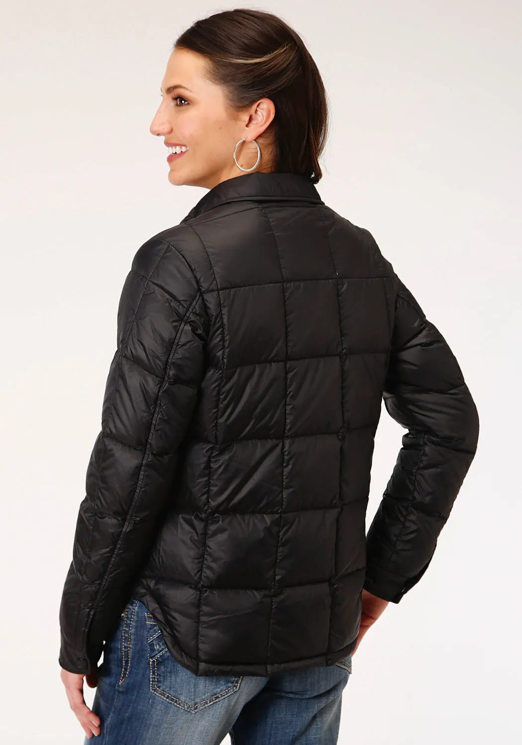 Roper Womens Black Nylon Parachute Down Fill Jacket