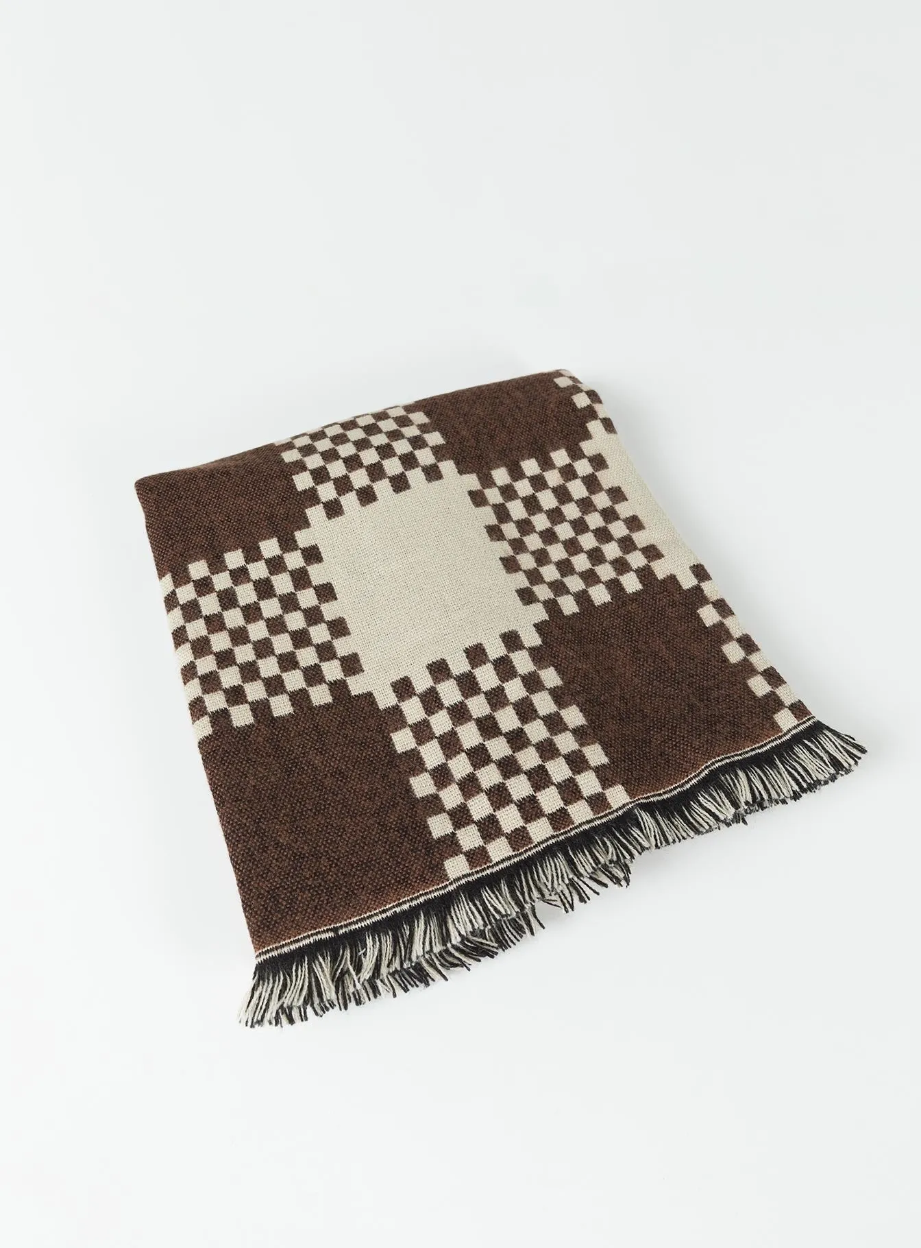 Ruthie Check Scarf Brown / White