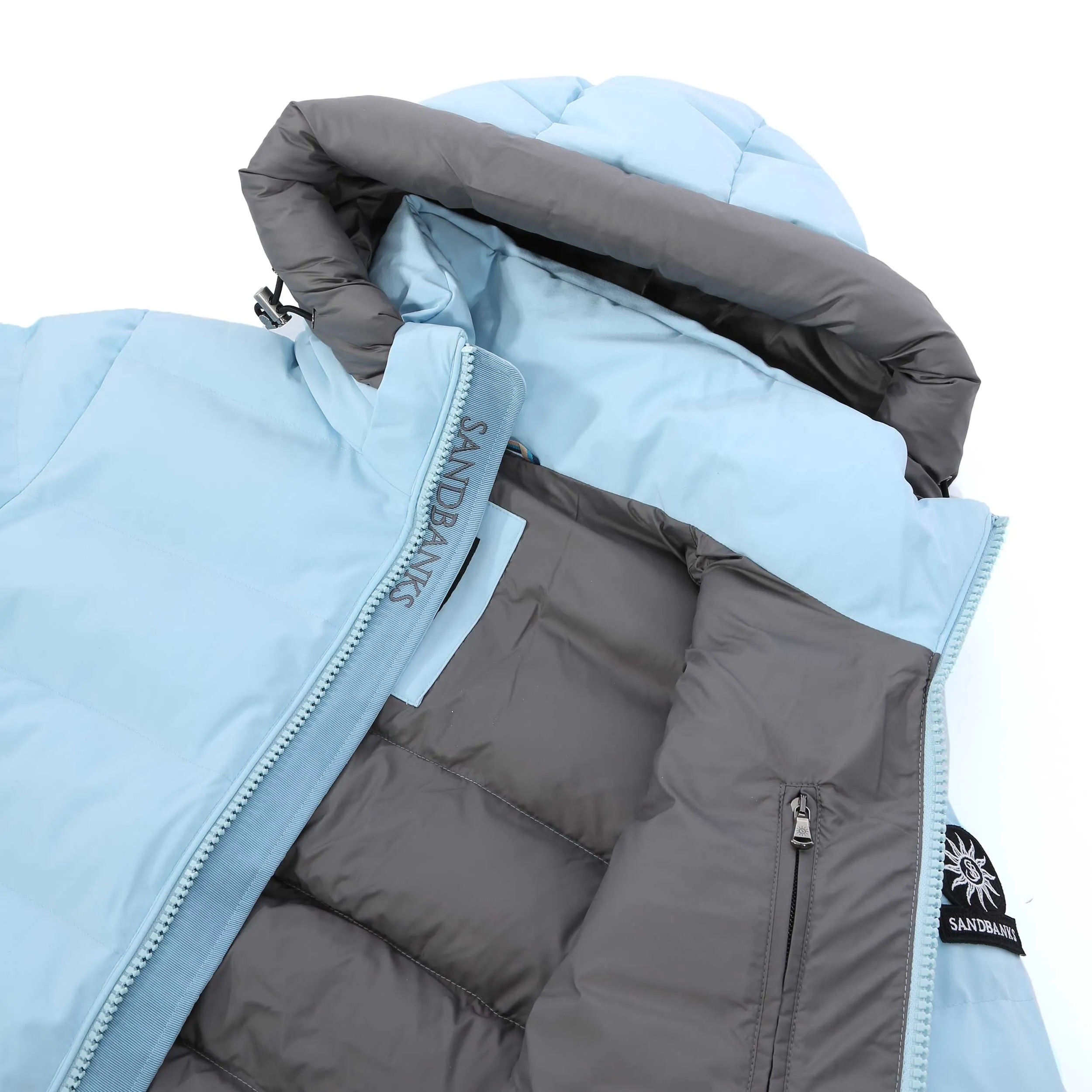 Sandbanks Banks Puffer Jacket in Crystal Blue