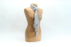 Silk Scarf - Grey Flower