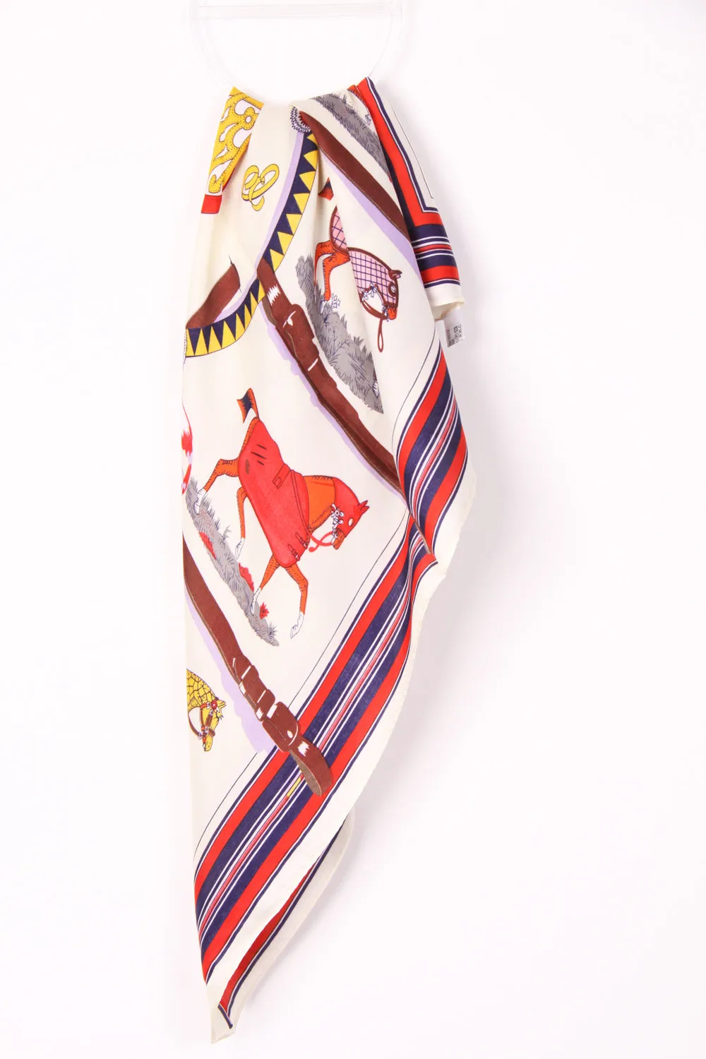 Silky Horses Print Bandana Square Scarf