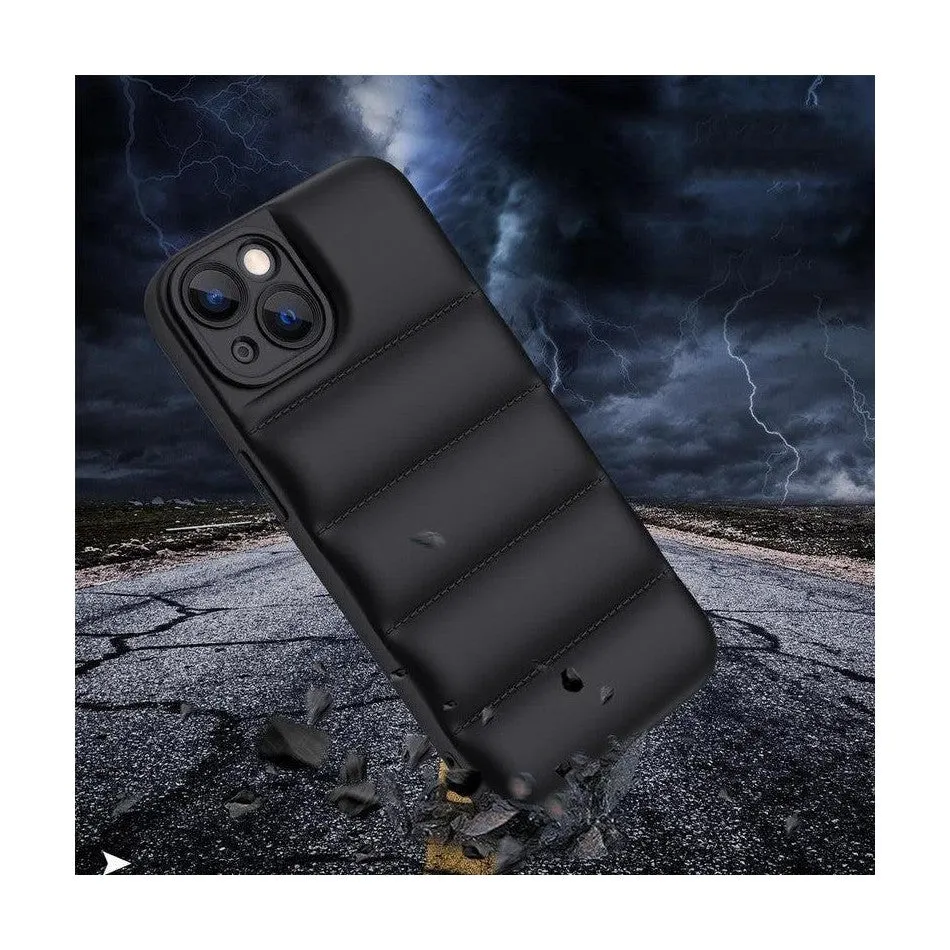 Soft Puffer Jacket Style Mobile Phone Case for iPhone 11  - Black