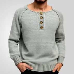 Solid Color Long Sleeve Base Lightweight Sweater for Men