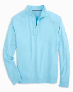 Southern Tide Men's Cruiser Heather Quarter Zip Pullover - Heather Rain Water