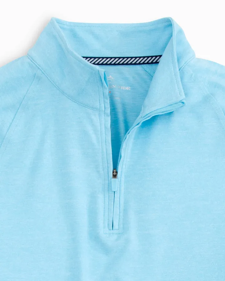 Southern Tide Men's Cruiser Heather Quarter Zip Pullover - Heather Rain Water