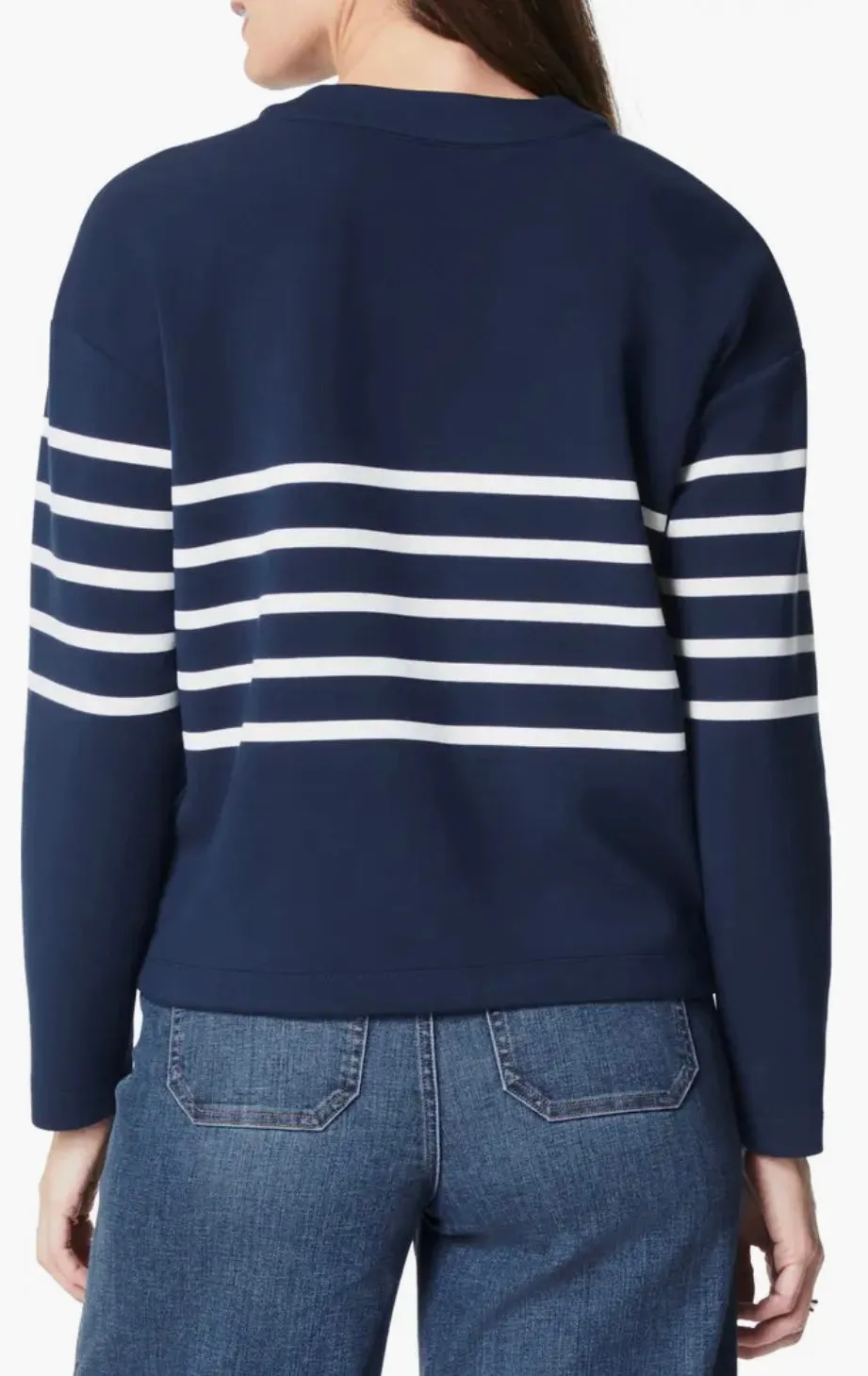 Spanx AirEssentials Cardigan - Midnight Navy Porcelain Stripe