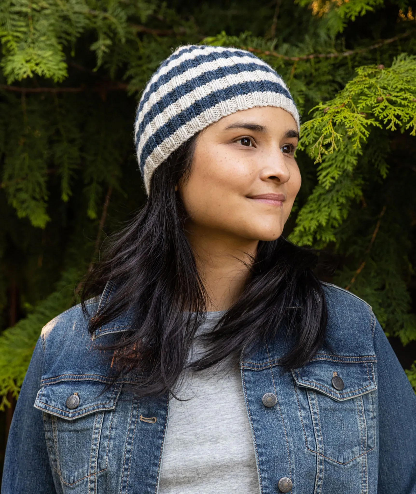 Striped Ribbed Beanie Pattern