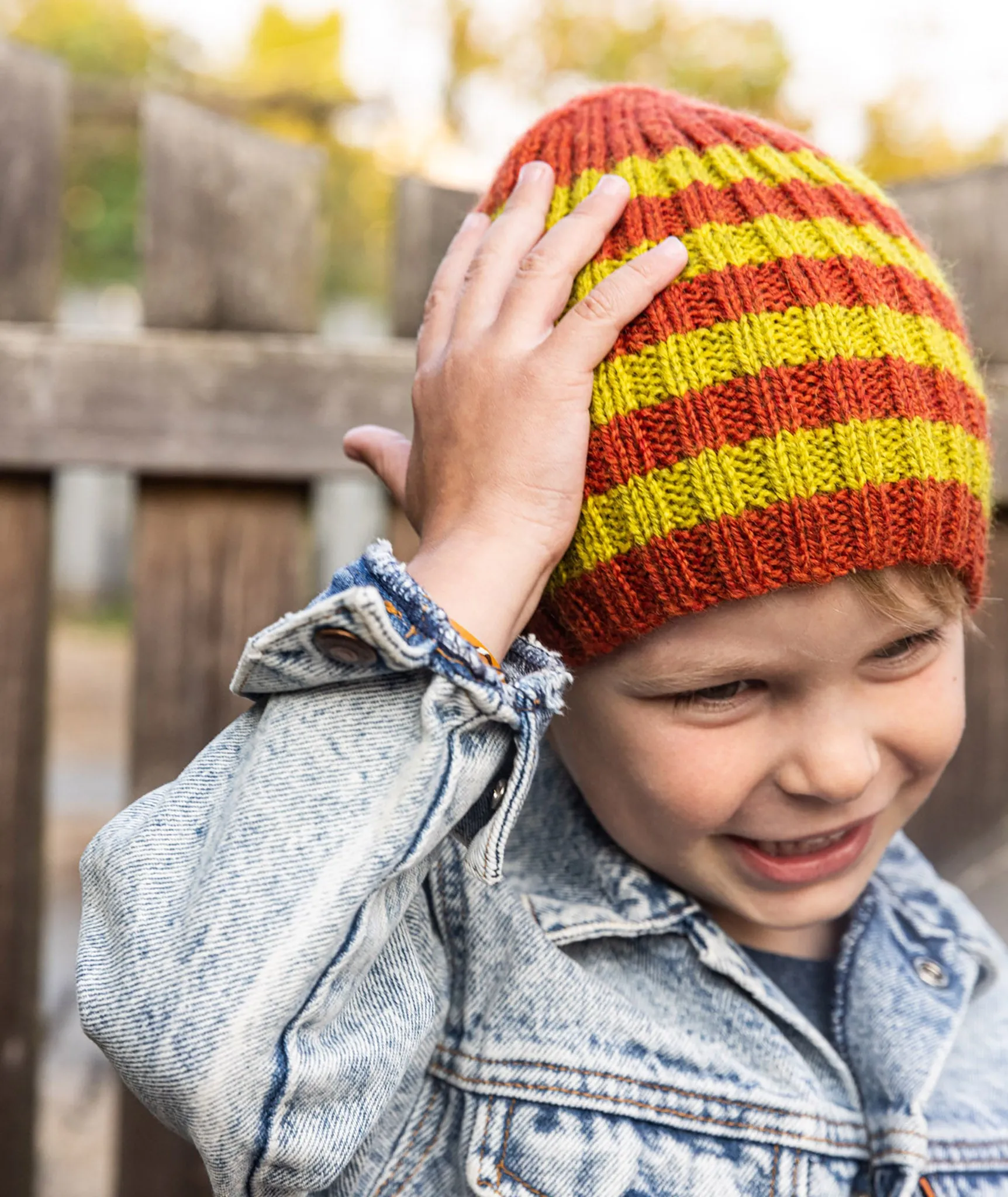 Striped Ribbed Beanie Pattern