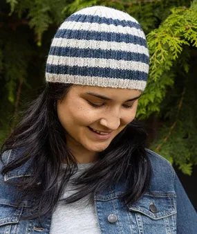 Striped Ribbed Beanie Pattern