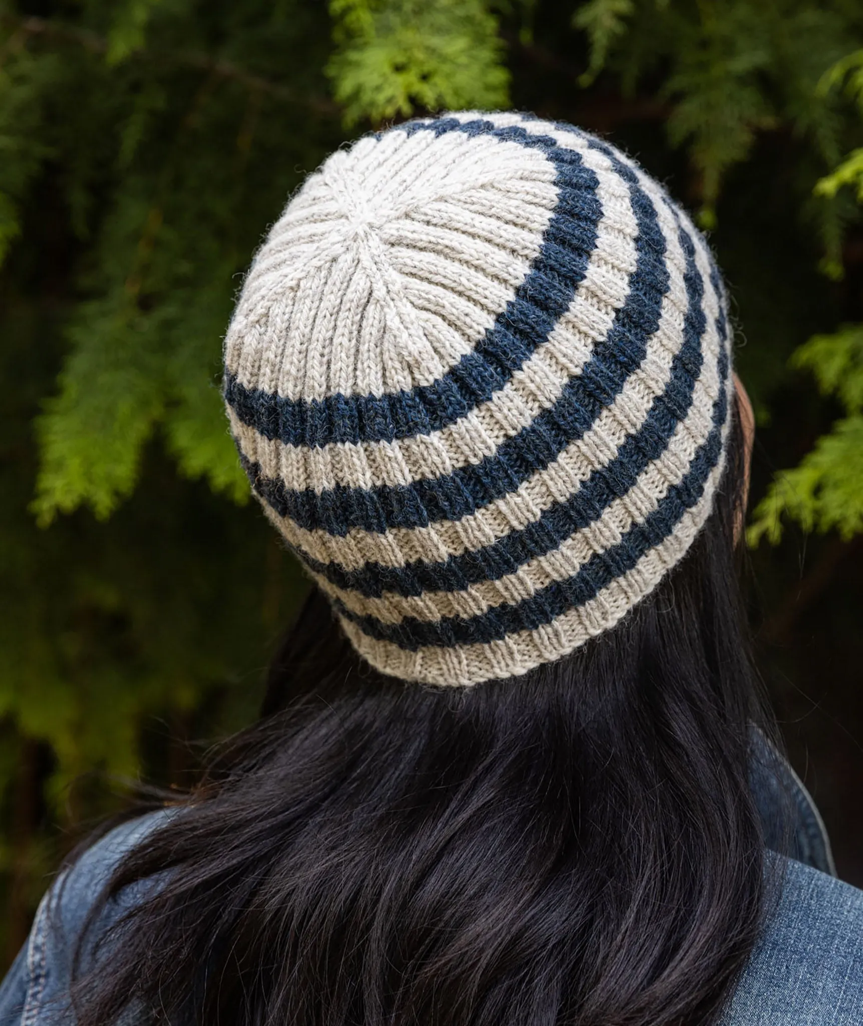 Striped Ribbed Beanie Pattern