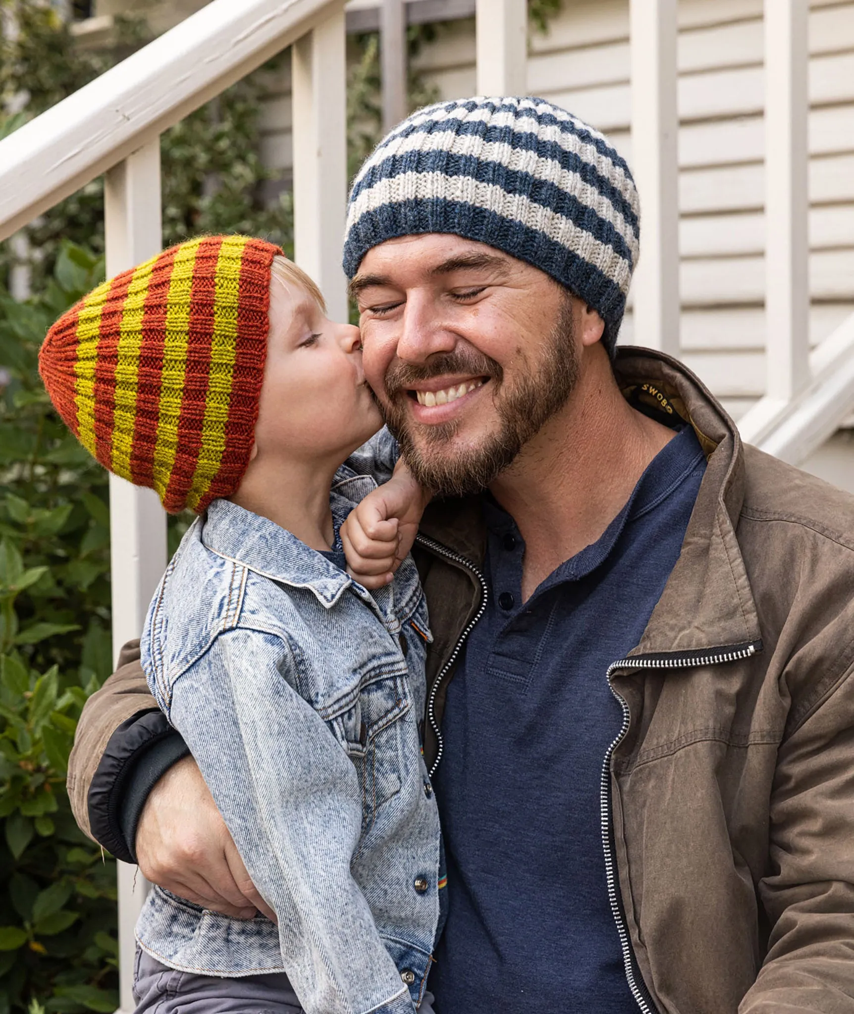 Striped Ribbed Beanie Pattern