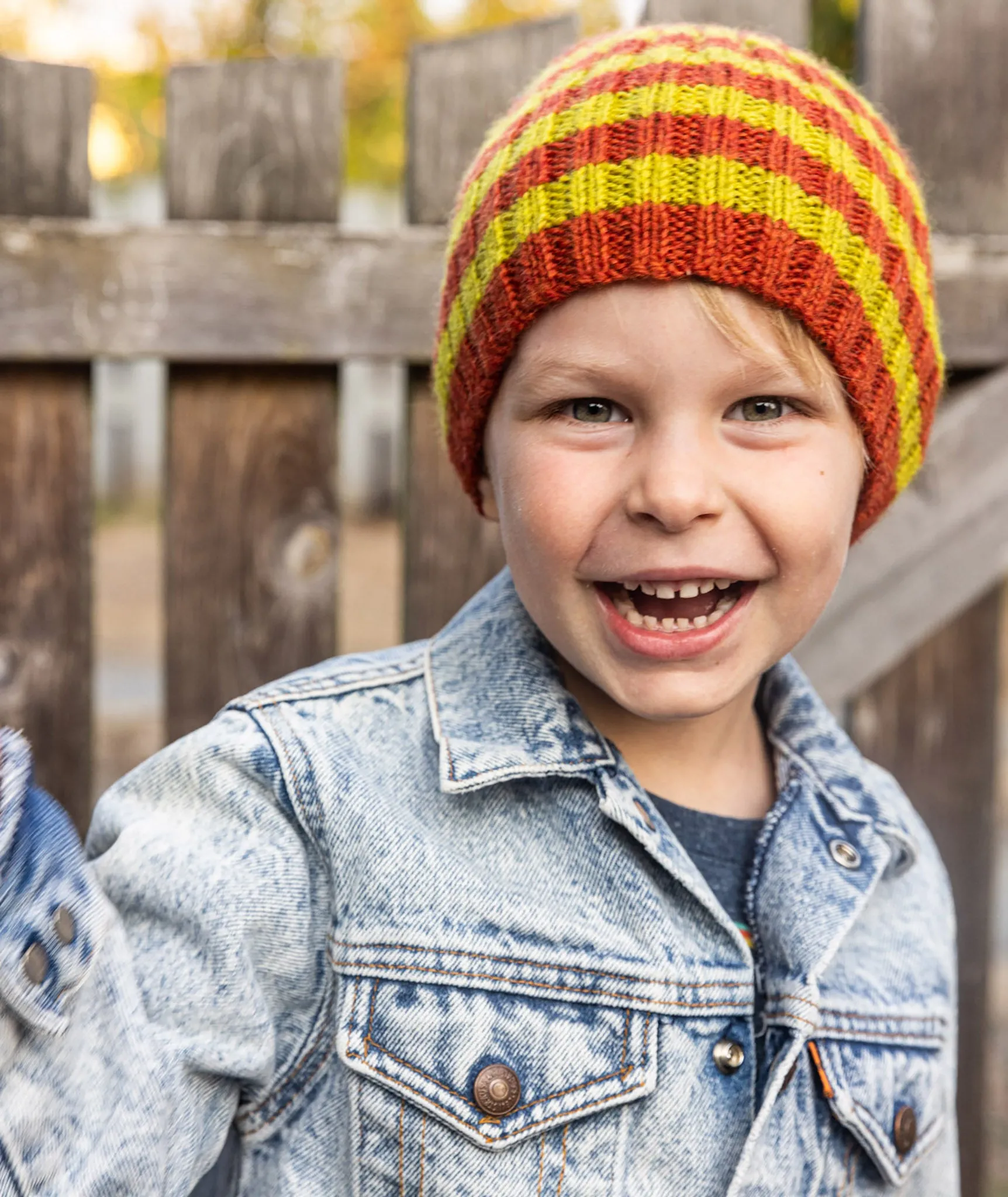 Striped Ribbed Beanie Pattern