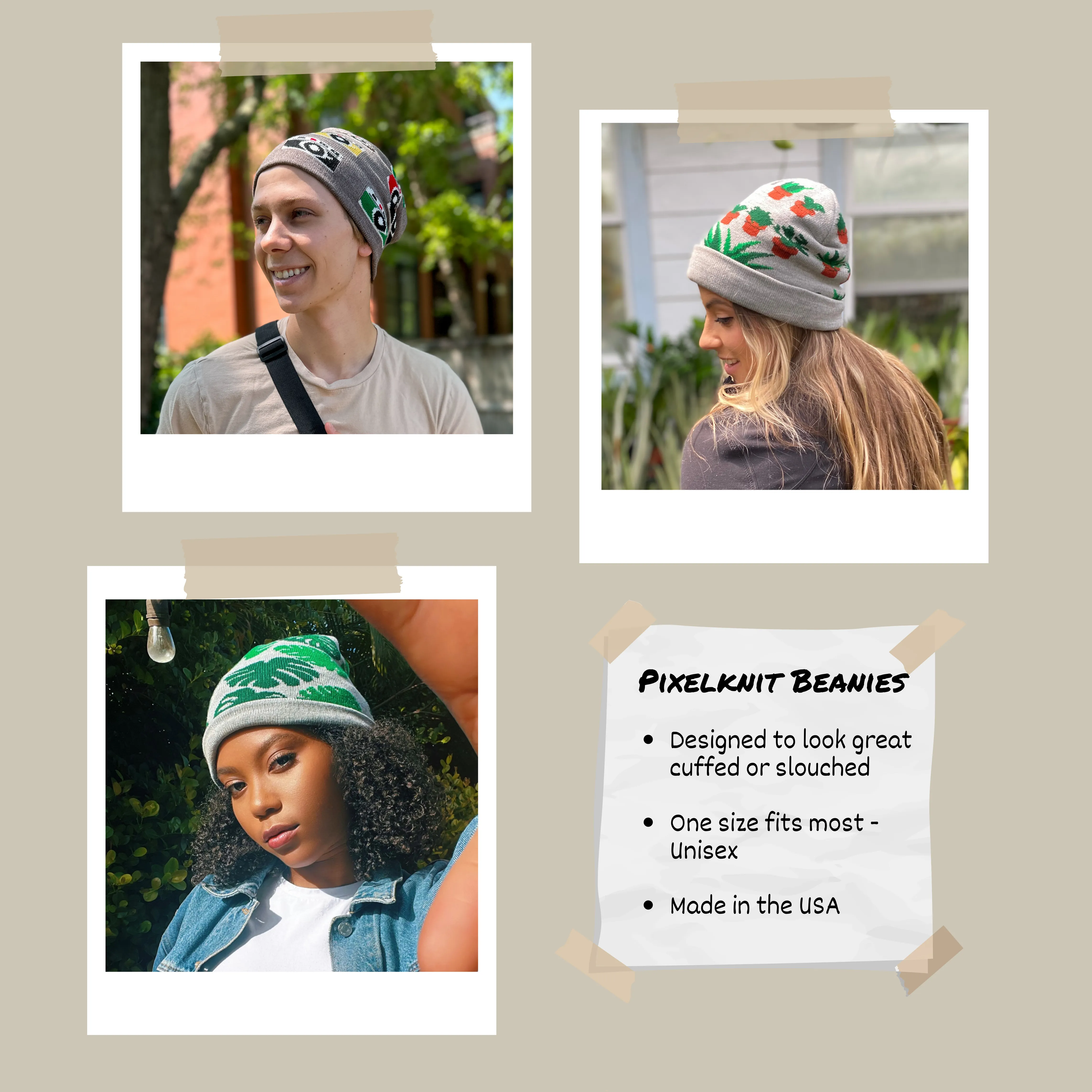 Succulent Houseplants Beanie