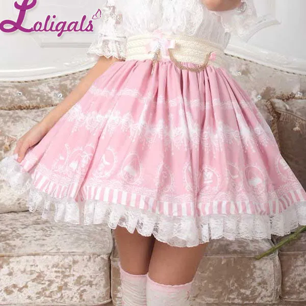 Sweet Lolita Chandelier Print Skirt