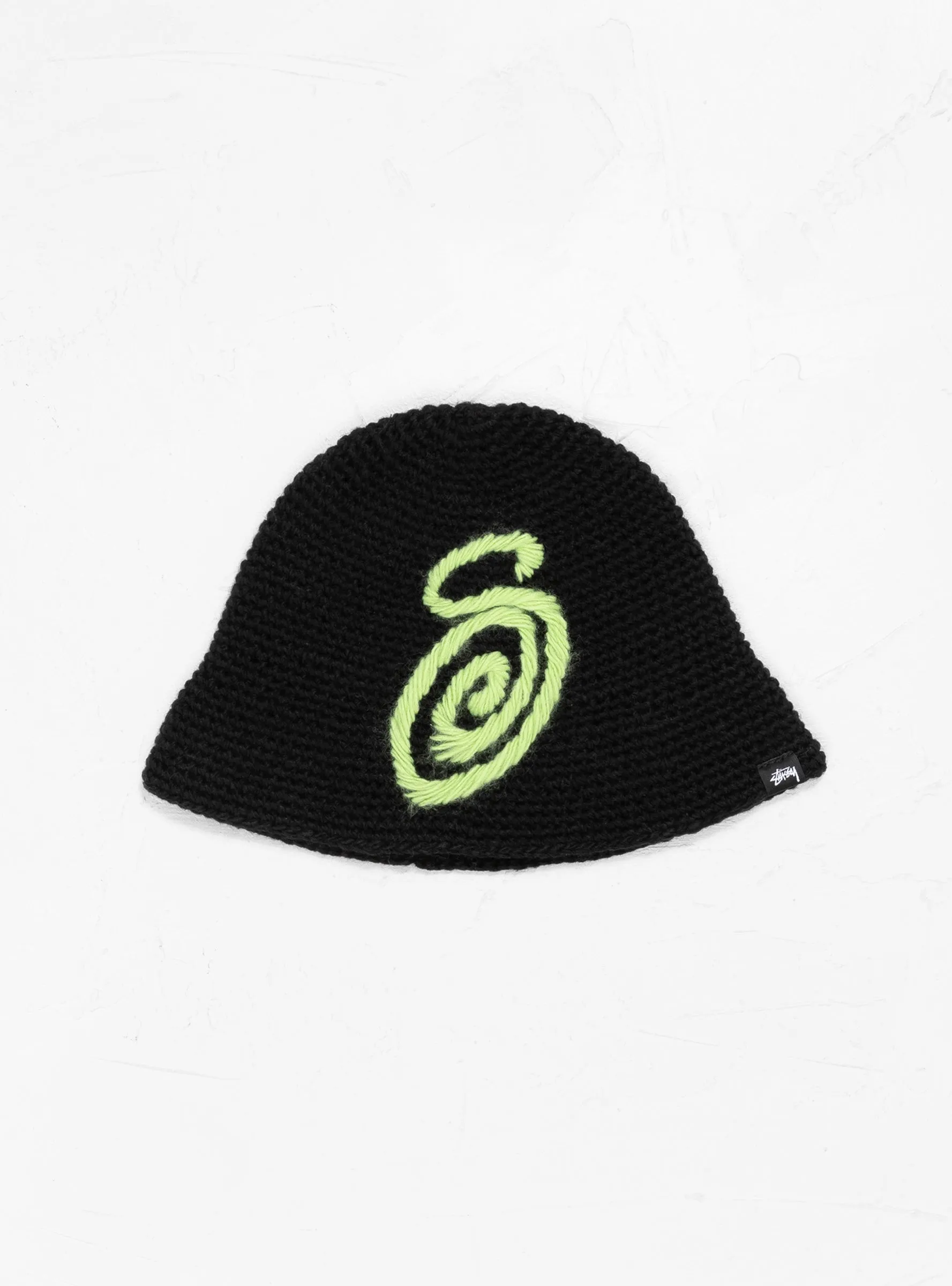 Swirly S Knit Bucket Hat Black