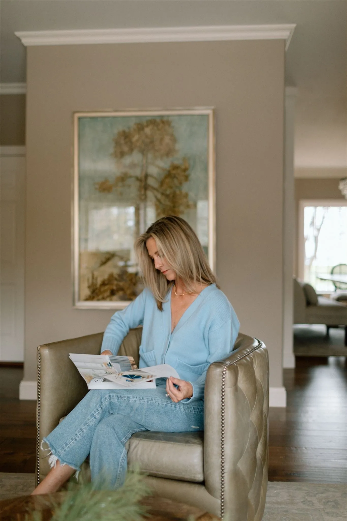 Tenlea Hunter - Cozy Cashmere Cardigan in Seaside Blue