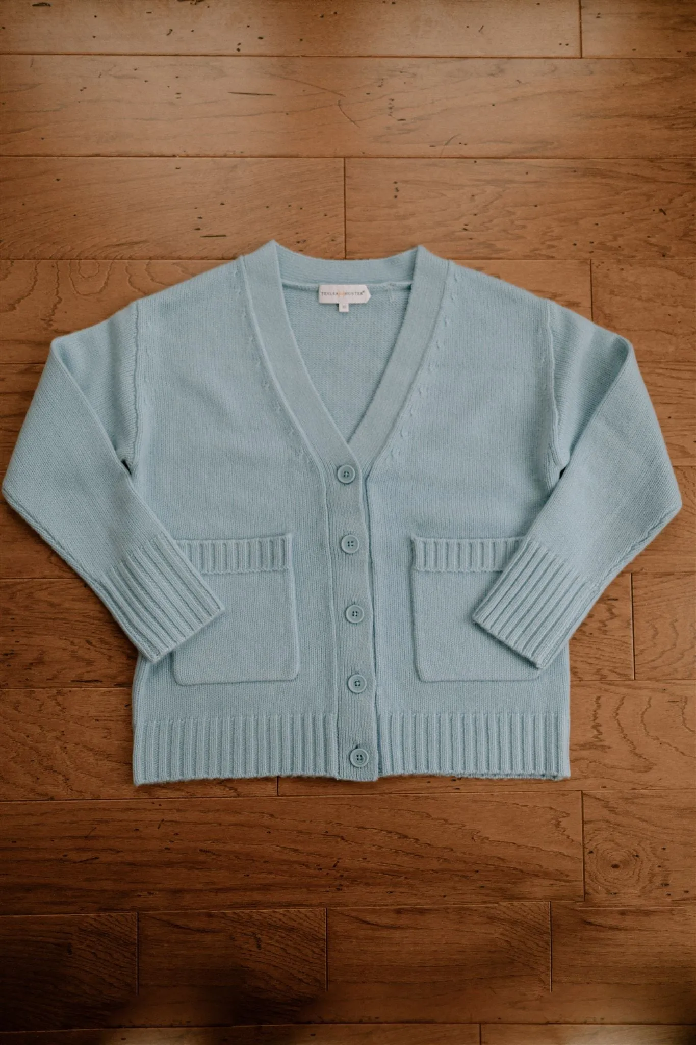 Tenlea Hunter - Cozy Cashmere Cardigan in Seaside Blue