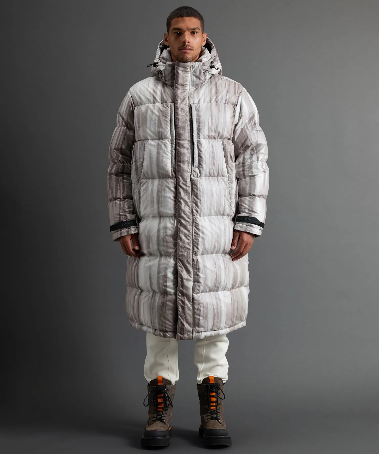 Todd Snyder X Woolrich Long Parka in Abstract Stripe