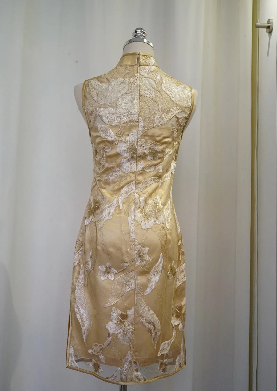 Tuscan Gold Sleeveless Mini Qipao