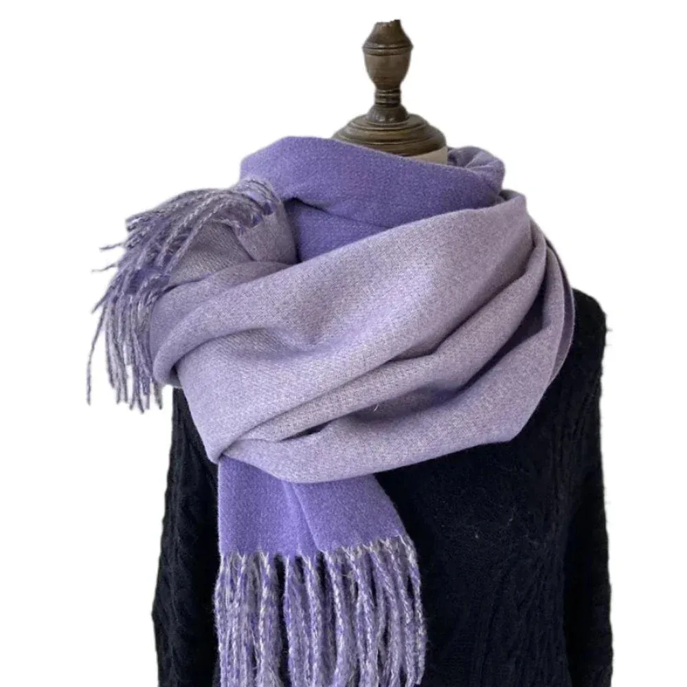 Two Tone Warm And Soft Wrapping Style Scarf