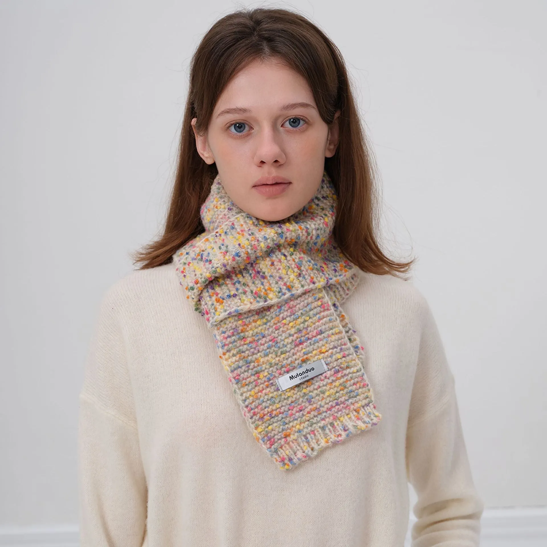 Unique Elegant Fashionable Cozy Warm Multi-color Stylish Modern Polka Dot Scarf