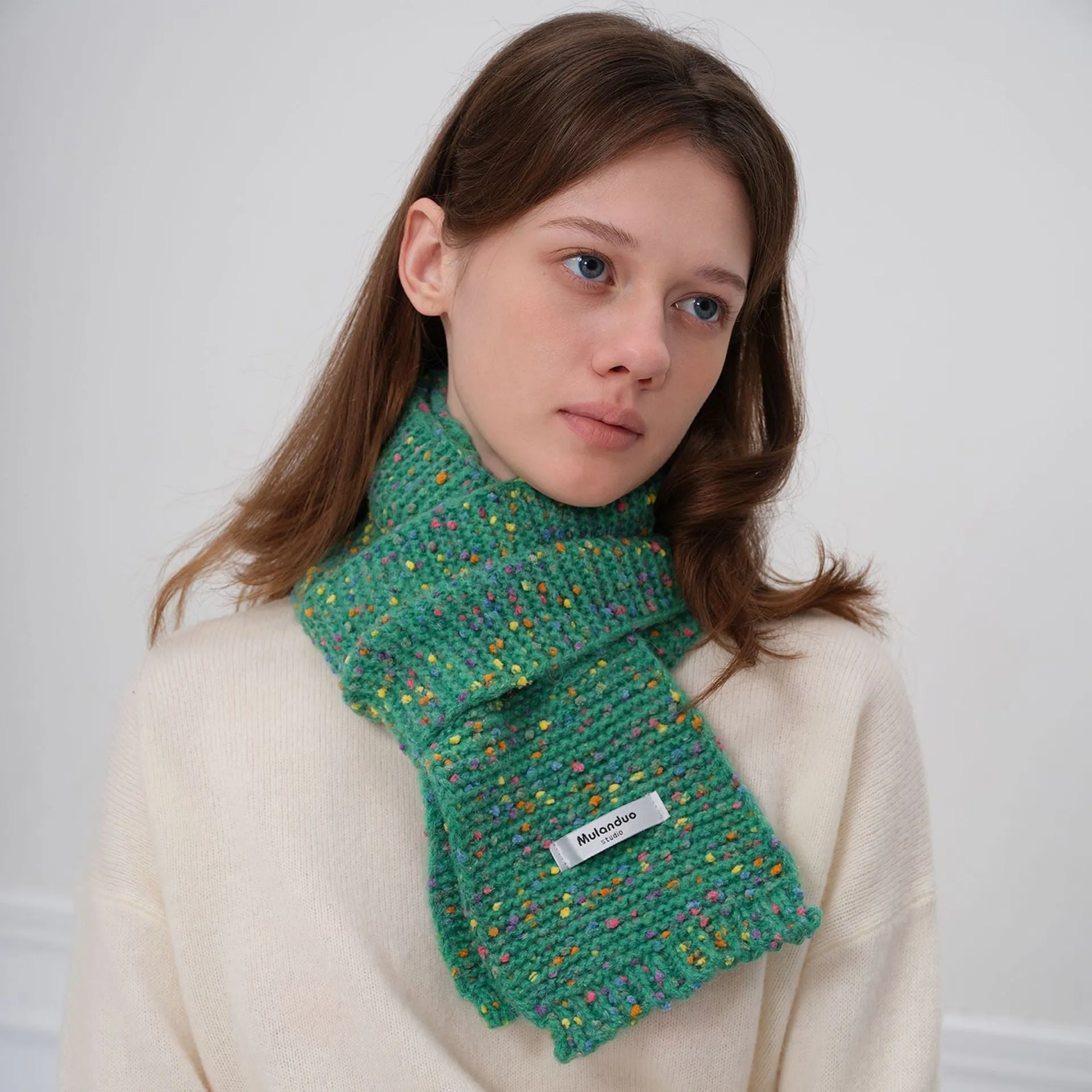 Unique Elegant Fashionable Cozy Warm Multi-color Stylish Modern Polka Dot Scarf