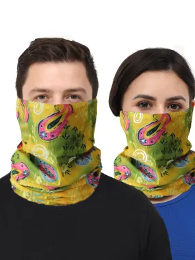 UrGear Men Women Unisex Adults and Kids Yellow Printed Bamboo Anti Microbial Multipurpose FREE SIZE Bandana