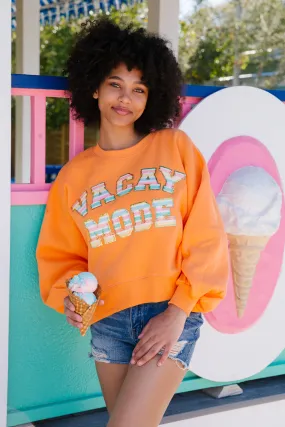 VACAY MODE ORANGE PULLOVER