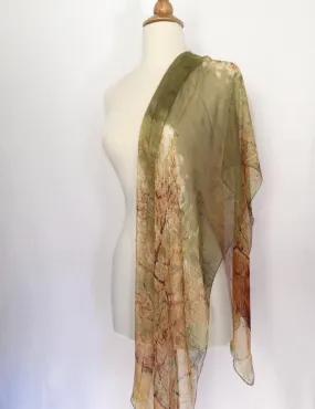 Van Gogh Trees Scarf - Green/Brown/Cream