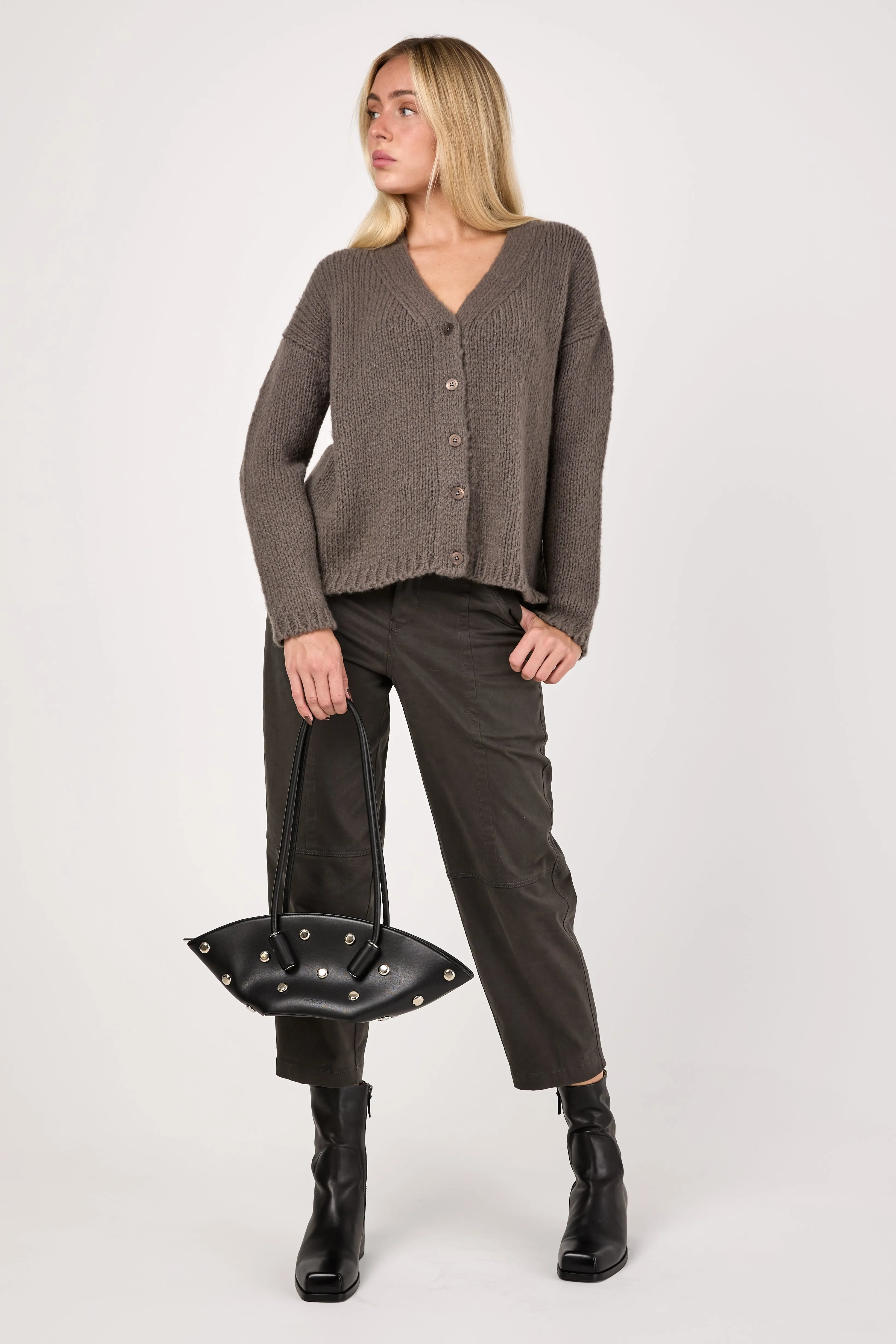 Voluminous Cashmere Cardigan in Oxe