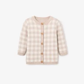 Wheat Gingham Cardigan