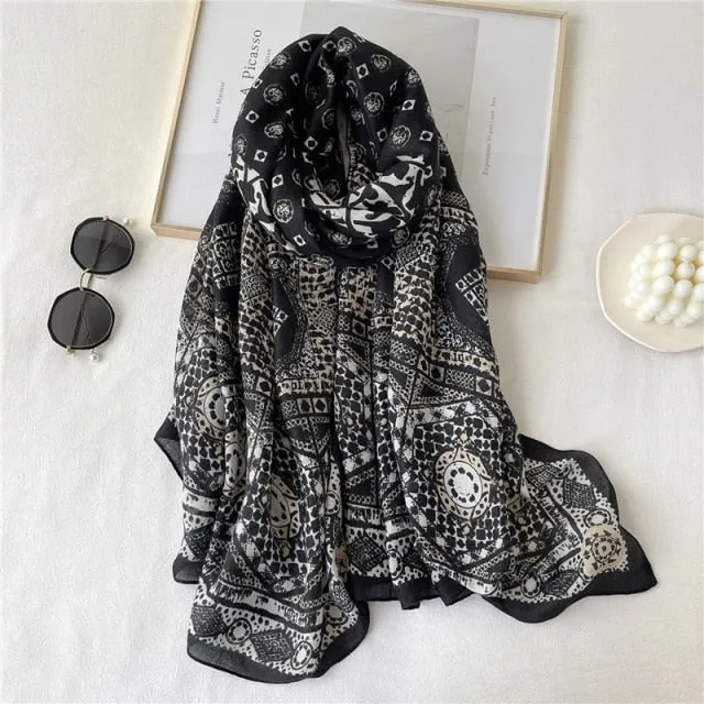 Winter Plaid Muslimah Long Pashmina Scarf