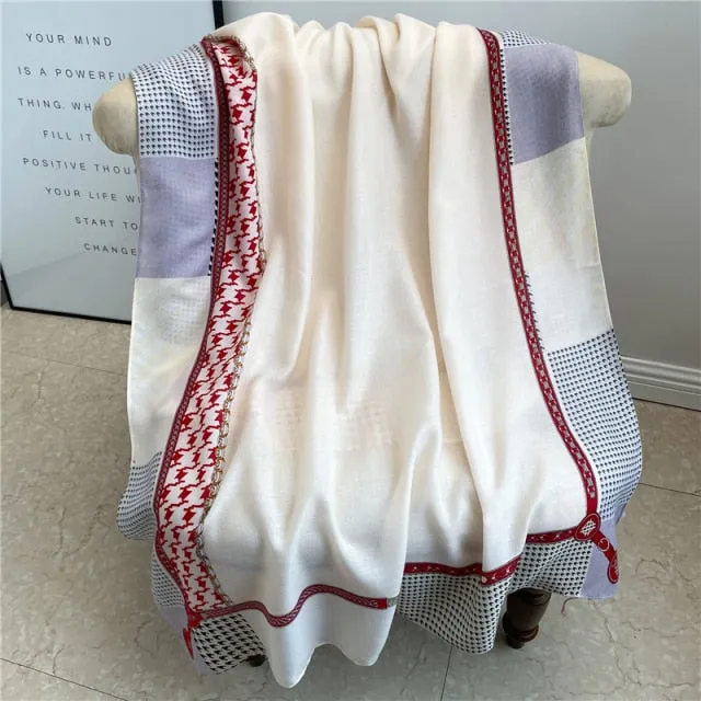 Winter Plaid Muslimah Long Pashmina Scarf