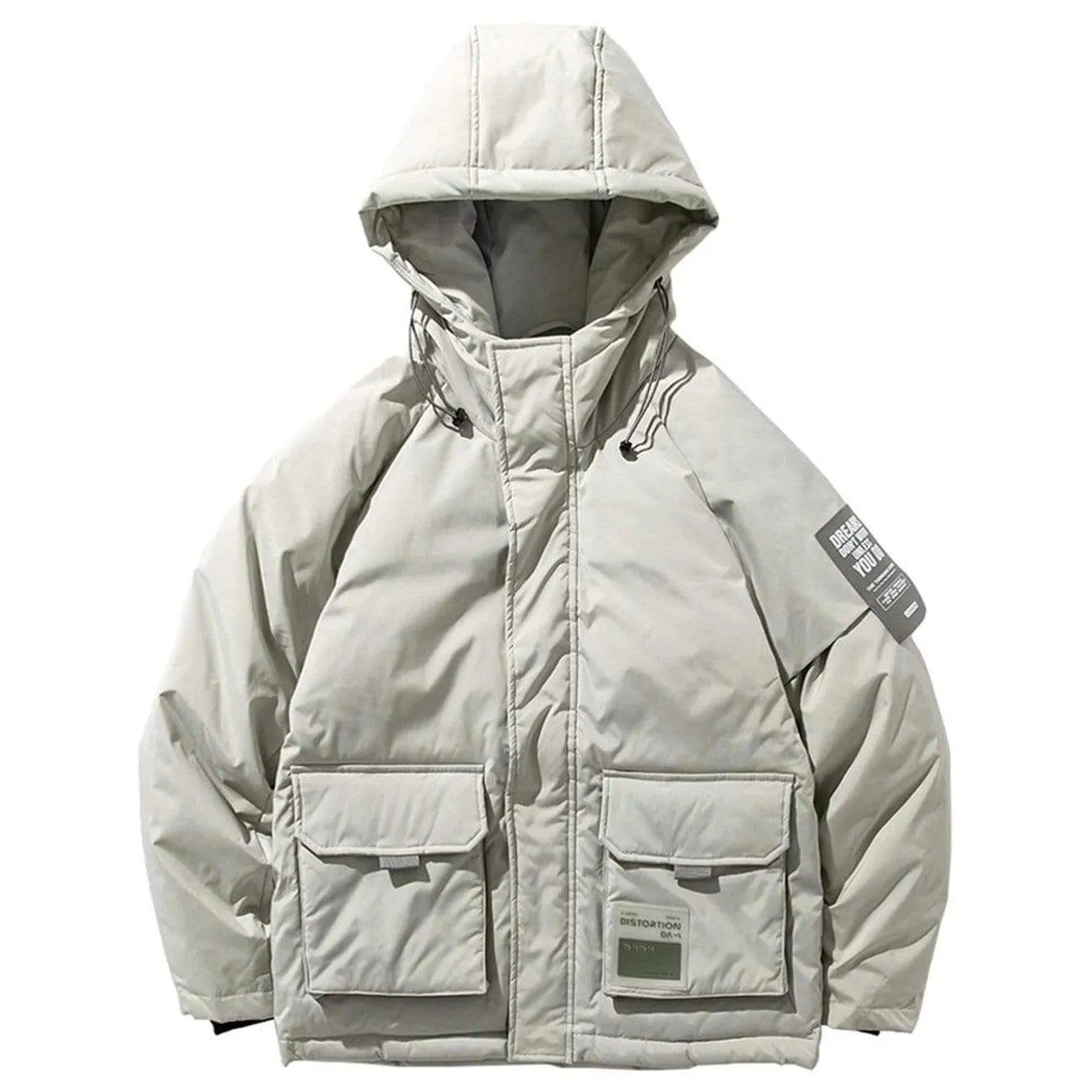 WLS Labeling Hooded Winter Down Coat