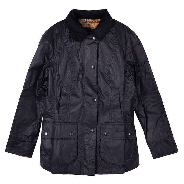 Women Beadnell Wax Jacket_Navy