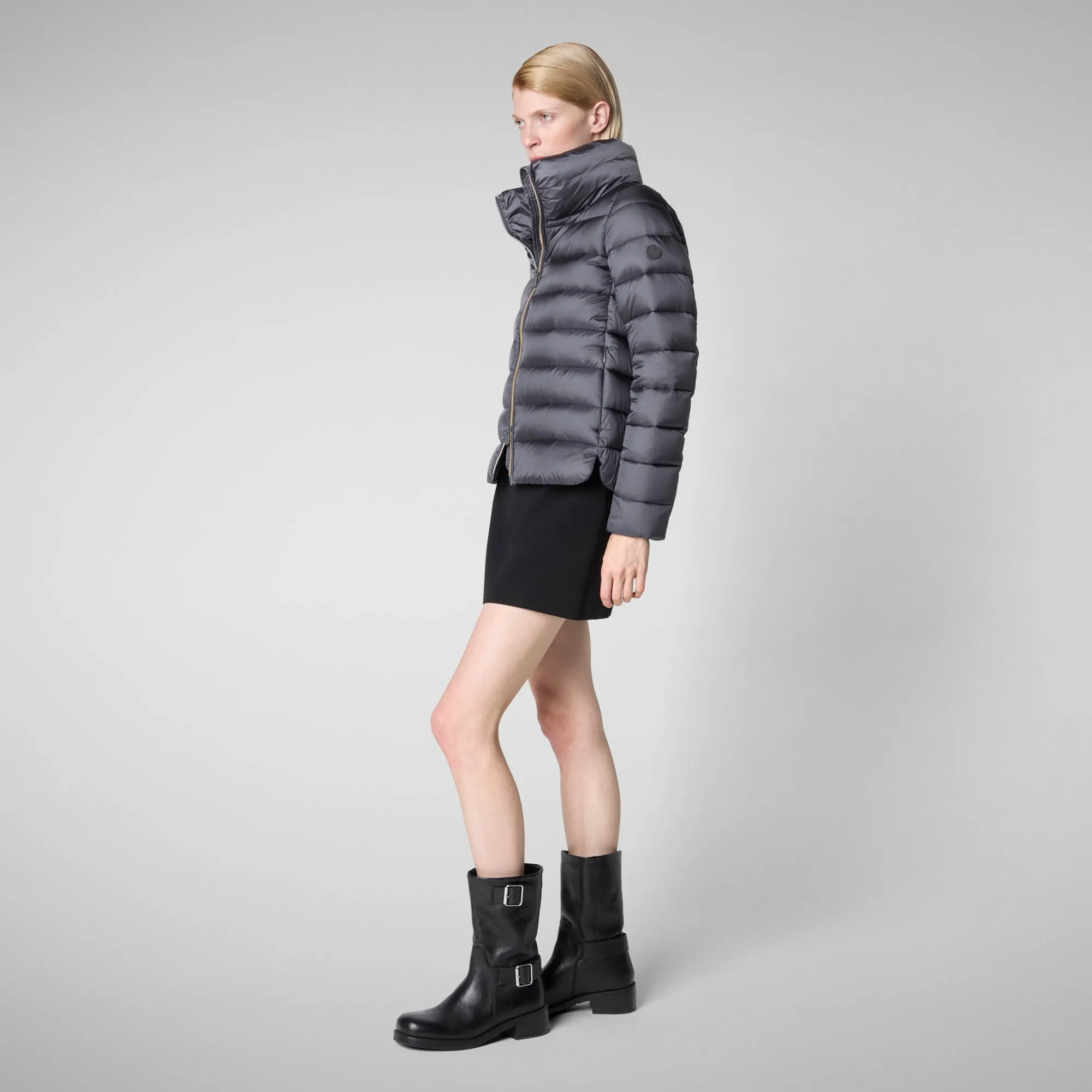 Women's Animal free Puffer Jacket Elsie in Ebony Grey