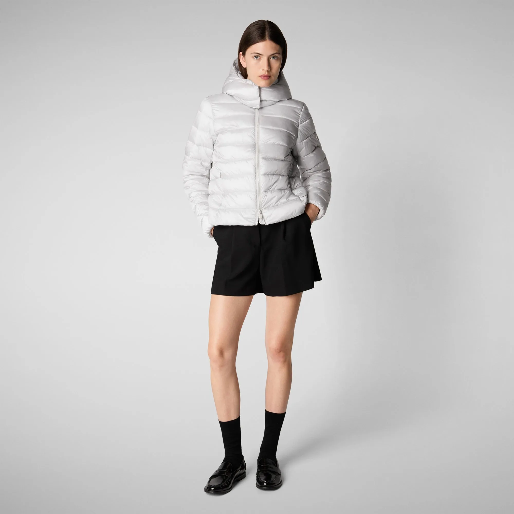 Women's animal free Puffer jacket Liana in fog grey