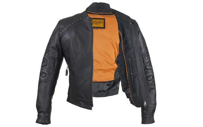 Women's Leather motorcycle Jacket , LJ7018-11-DL