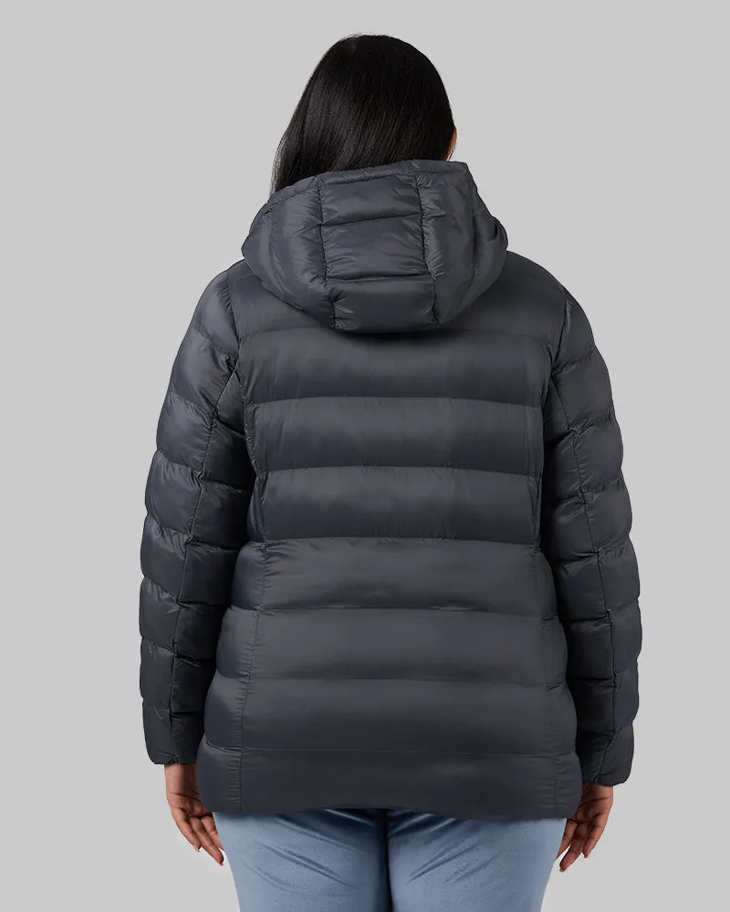 WOMEN'S LIGHTWEIGHT POLY-FILL PACKABLE HOODED JACKET