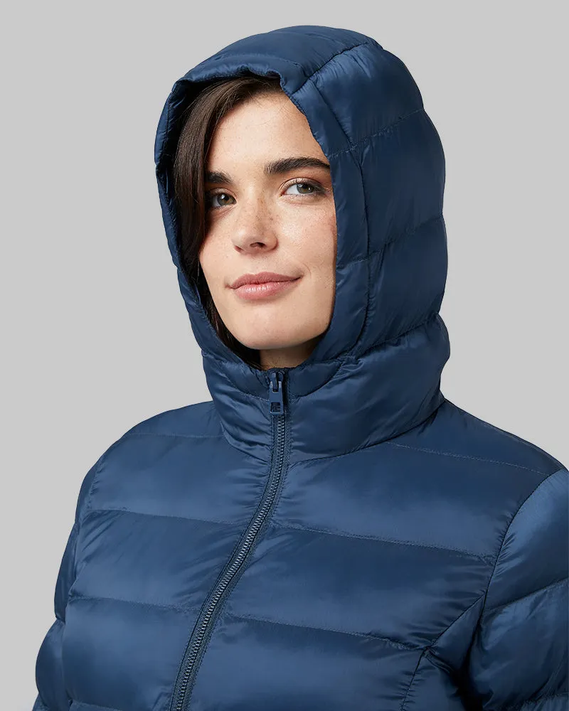 WOMEN'S LIGHTWEIGHT POLY-FILL PACKABLE HOODED JACKET