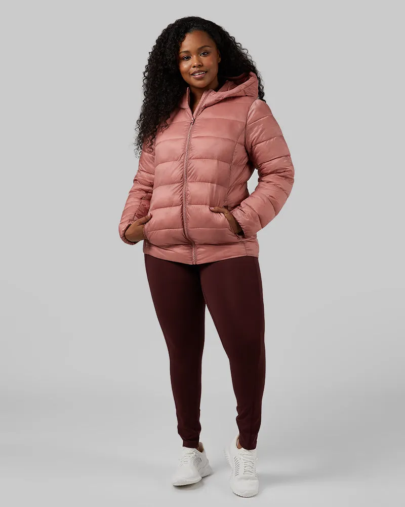 WOMEN'S LIGHTWEIGHT POLY-FILL PACKABLE HOODED JACKET