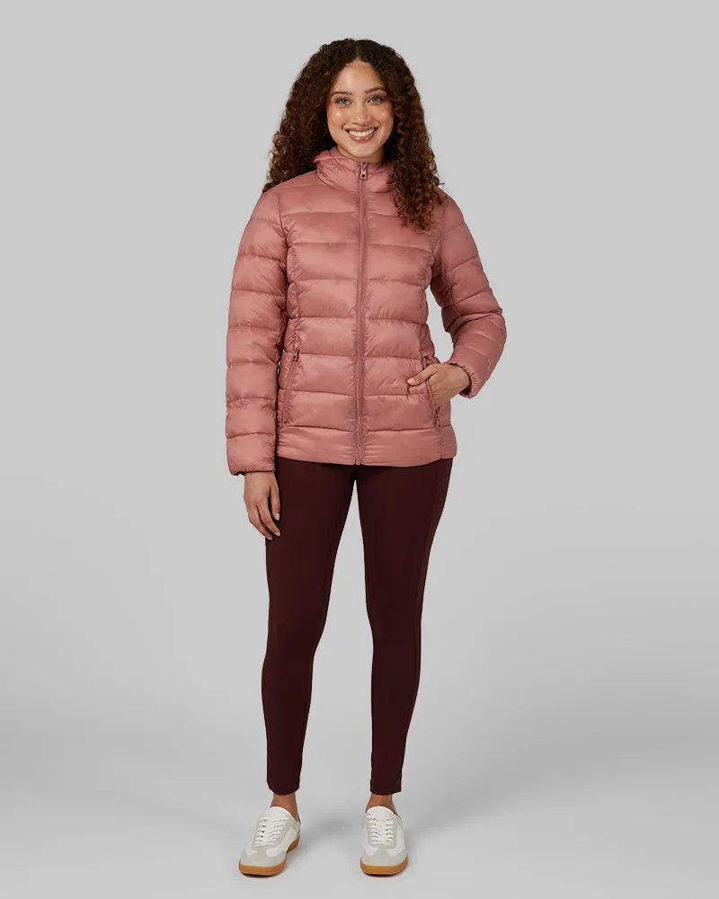 WOMEN'S LIGHTWEIGHT POLY-FILL PACKABLE HOODED JACKET